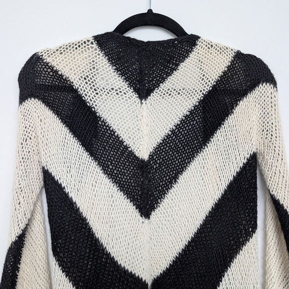 Rogan Organic Llama Alpaca Wool Fair Trade Chevron Cardigan Sweater Sz S/M - Picture 14 of 16